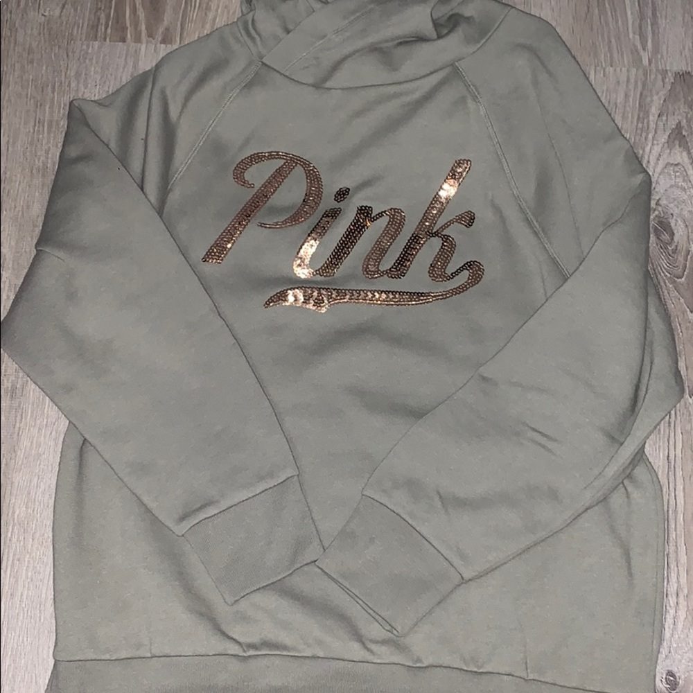 Olive Green Sequin Sweatshirt